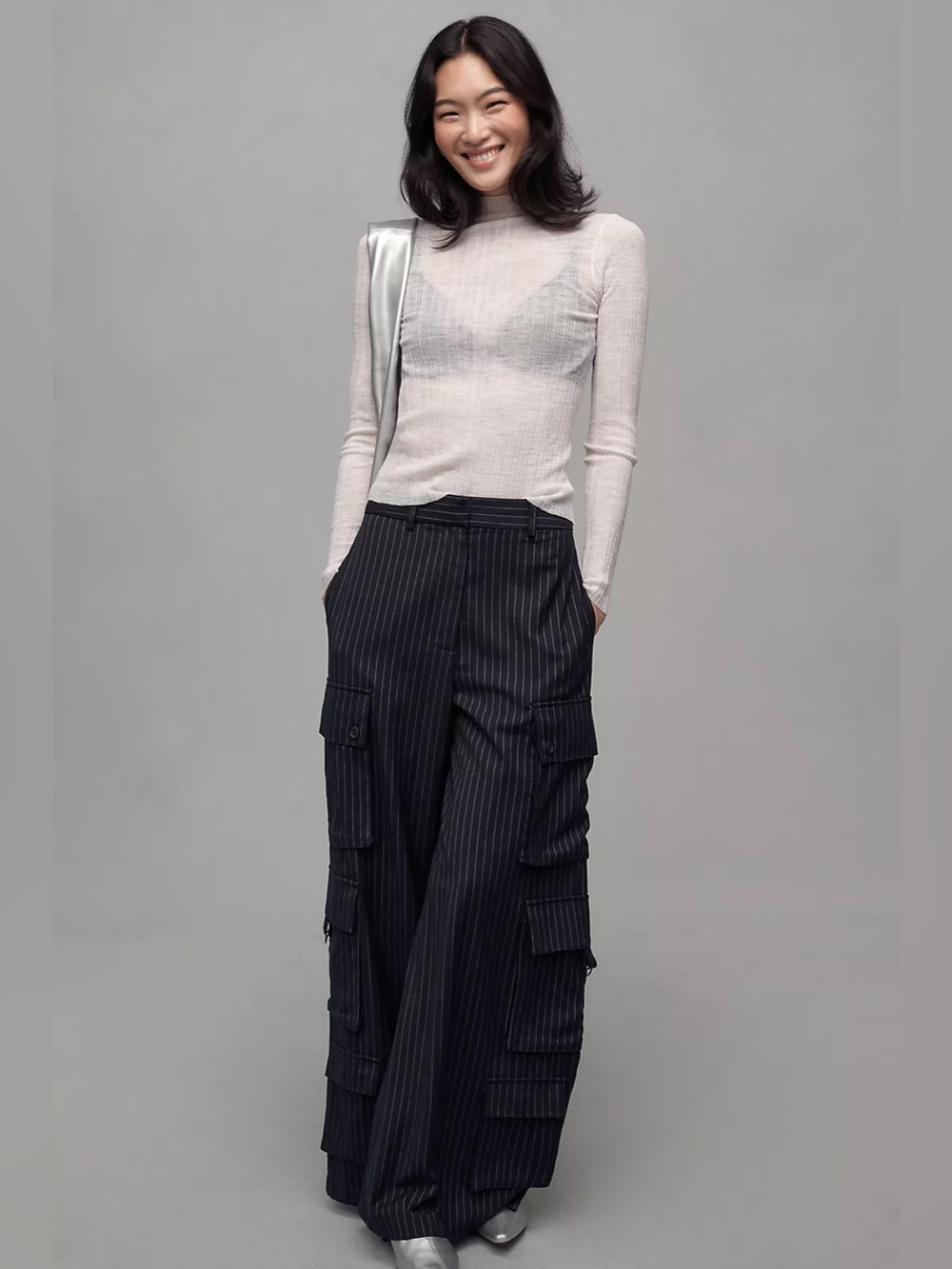 Anthropologie TwentySixHundred Pinstripe Utility cargo Pants size US 2